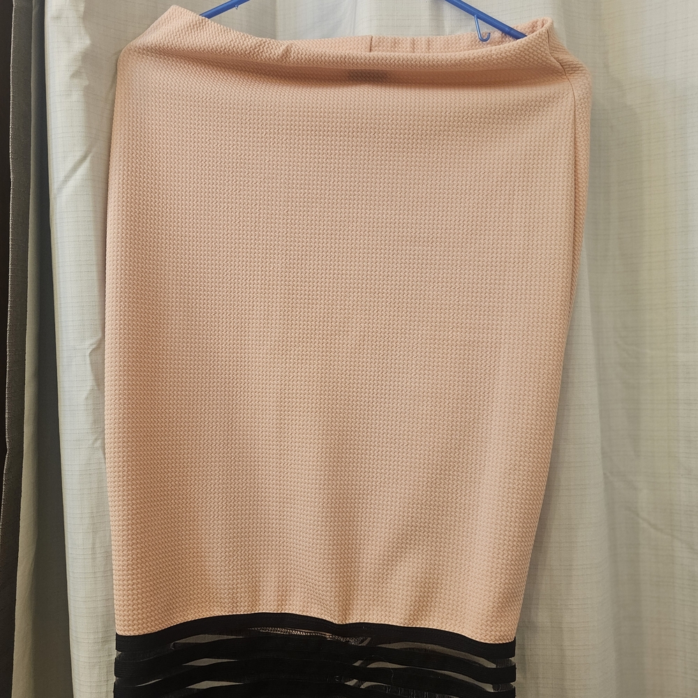 Joyce Leslie Peach and Black Midi Skirt